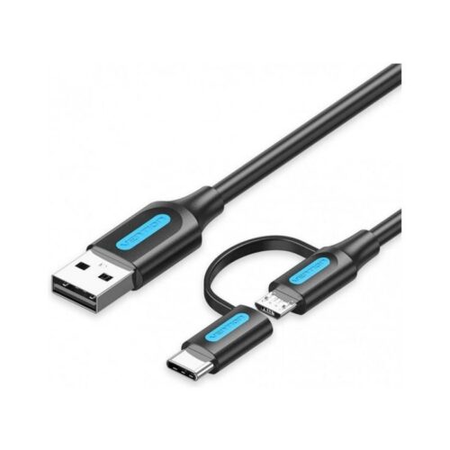 Cable USB 2.0 Vention CQDBF - Conexión Rápida y Versátil (1m, Negro)