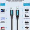 Cable USB 2.0 Tipo-C a Tipo-B para Impresoras - 1m - 480 Mbps - Negro