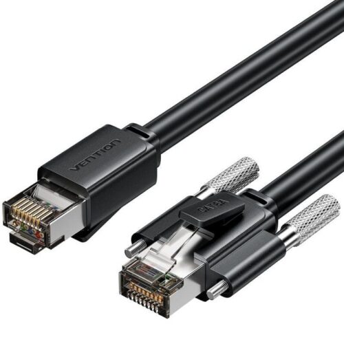 Cable de Red RJ45 SFTP Vention IBUBH Cat.6 - 2m - Negro - Alta Velocidad y Blindaje