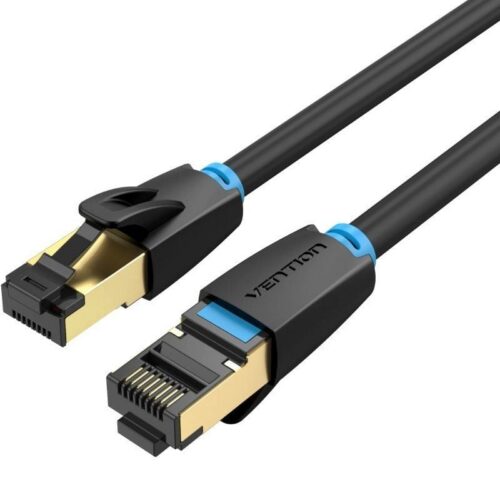 Cable de Red RJ45 SFTP Vention IKABJ Cat.8 - 5m - Negro - Alta Velocidad y Protección