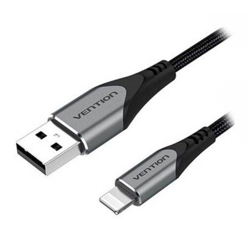 art_ven-cab20labhf_1-1 Cable USB 2.0 Lightning Vention LABHF - 1m, Gris - Alta Velocidad 480Mbps