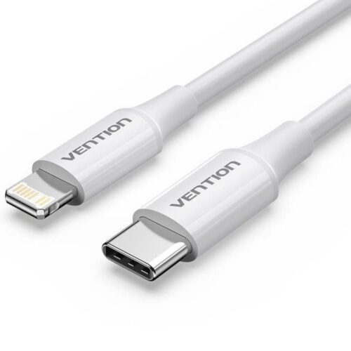art_ven-cab20lajwf_1-1 Cable USB-C a Lightning Vention 1m - Carga Rápida 3A y Transferencia de Datos 480Mbps
