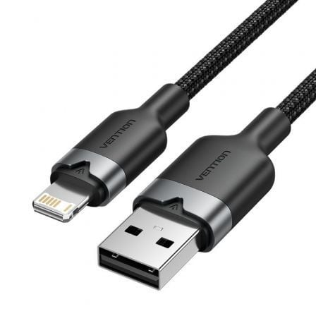 art_ven-cab20lanbf_1 Cable USB Lightning Vention LANBF/ USB Macho - Lightning Macho/ 480Mbps/ 1m/ Negro