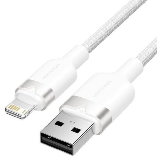 art_ven-cab20lanwh_1-1 Cable Lightning USB 2.0 Vention 2m - Blanco - Alta Velocidad 480Mbps