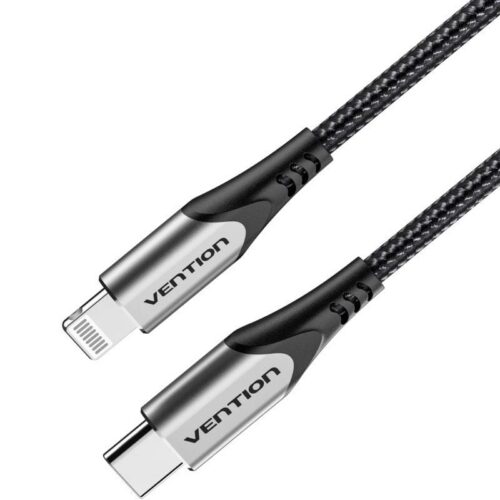 art_ven-cab20tachh_1-1 Cable USB-C a Lightning Vention TACHH - 2m, Carga Rápida 27W y Transferencia de Datos 480Mbps