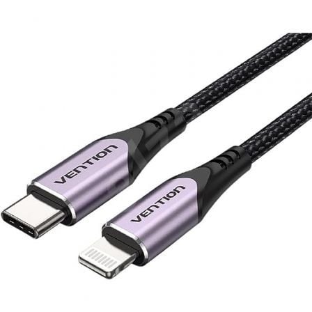 art_ven-cab20tacvf_1 Cable USB 2.0 Tipo-C Lightning Vention TACVF/ USB Tipo-C Macho - Lightning Macho/ Hasta 27W/ 480Mbps/ 1m/ Morado