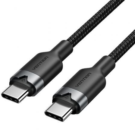 art_ven-cab20trdbf_1 Cable USB 2.0 Tipo-C 3A Vention TRDBF/ USB Tipo-C Macho - USB Tipo-C Macho/ Hasta 60W/ 480Mbps/ 1m/ Negro