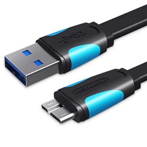 Cable USB 3.0 Vention VAS-A12-B025 - MicroUSB Macho a USB Macho - 5Gbps - 25cm - Azul y Negro