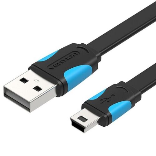Cable USB 2.0 Vention VAS-A14-B150 - Mini USB Macho a USB Macho - 1.5m - Azul y Negro