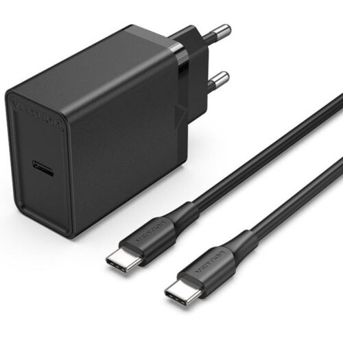 art_ven-carga20fahbf-eu20bk_1-1 Cargador de Pared Vention 25W USB-C con Carga Rápida