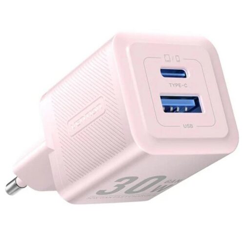 art_ven-carga20feqp0-eu_1-1 Cargador de Pared GaN Vention 30W - 2 Puertos USB (C + A) - Rosa