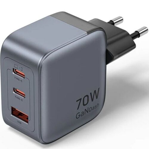 art_ven-carga20fexh0-eu_1 Cargador de Pared GaN Vention 70W - 3 Puertos (USB-C + USB-A) - Carga Rápida