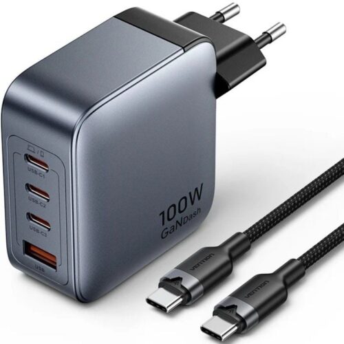 art_ven-carga20tz-feth0-eu_1 Cargador GaN Vention 100W - 3xUSB-C + 1xUSB-A