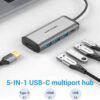 Docking Station USB-C Vention CNBHB - 4K HDMI, 3xUSB, Carga Rápida