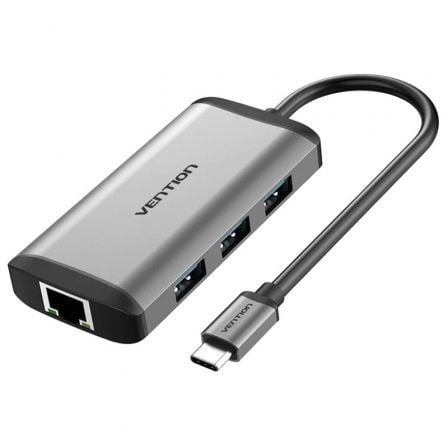 art_ven-dock20cnchb_1 Docking USB Tipo-C Vention CNCHB/ 1xHDMI 4K/ 3xUSB/ 1xUSB Tipo-C PD/ 1xRJ45/ Gris