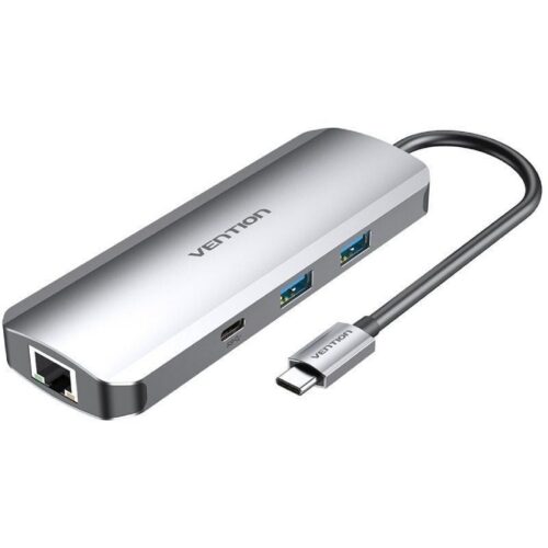 art_ven-dock20tomhb_1-1 Docking Station USB-C Vention TOMHB - 4K HDMI, 2xUSB, USB-C PD, RJ45, Lector Tarjetas