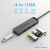 Hub USB 3.0 Vention 4 Puertos con Carga Rápida - 5 Gbps - Ideal para Portátiles