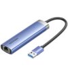 Vention Hub USB 3.0 5 en 1: 3xUSB, 1xRJ45, 1xUSB-C PD - 5Gbps