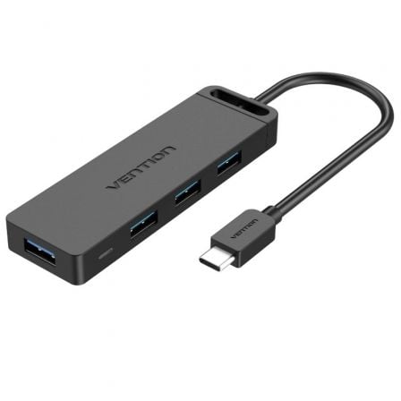 art_ven-hub20tgkbb_1 Hub USB Tipo-C Vention TGKBB/ 4xUSB/ 1xMicroUSB PD/ 15cm