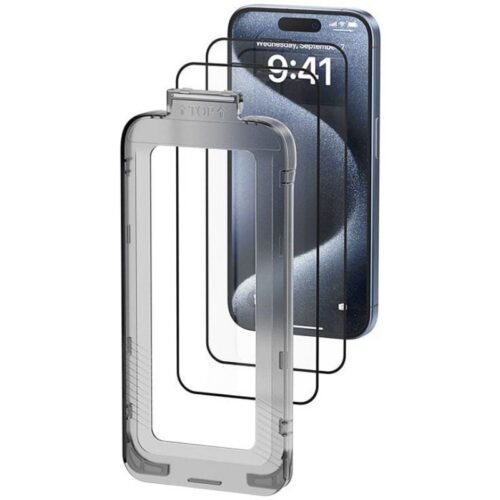 Protector de Pantalla de Cristal Templado para iPhone 15 Pro - Pack de 2 + Herramienta de Instalación