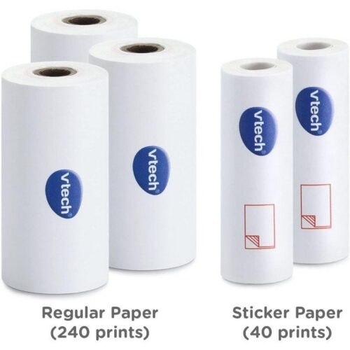 Pack 5 Rollos Papel Térmico VTech para Kidizoom Print Cam - 3 Térmicos + 2 Pegatina