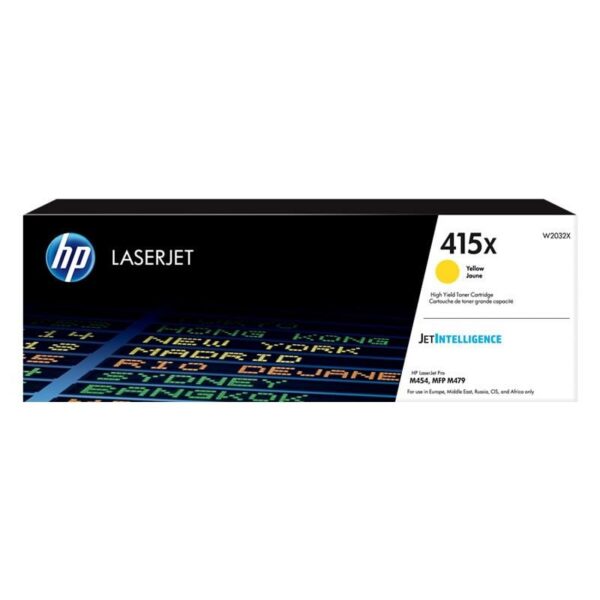 Tóner Original HP 415X XL Amarillo - 6000 Páginas - Compatible con Impresoras HP LaserJet