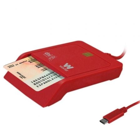 art_wox-dni20pe26-199_1 Lector de DNI y Tarjetas Woxter PE26-199/ USB Tipo-C/ Rojo