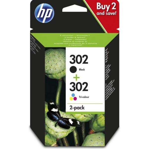 Cartucho de Tinta Original HP 302 Multipack - Negro + Tricolor - 170 Páginas