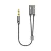 art_ais-adp20jack20a128-0415_1 Cable Estéreo Aisens A128-0415/ Jack 3.5 Macho - 2x Jack 3.5 Hembra/ 25cm/ Gris