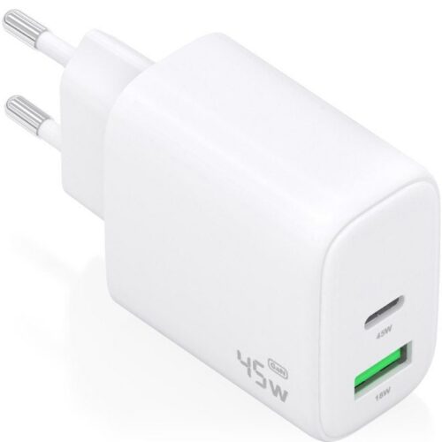 art_ais-carga20a110-0971_1 Cargador de Pared GaN Aisens A110-0971/ 1xUSB Tipo-C/ 1xUSB/ 45W/ Blanco
