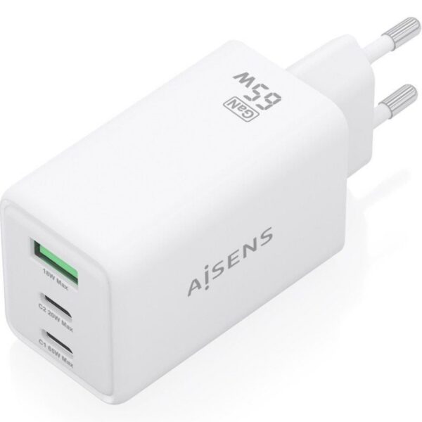 art_ais-carga20asch-65w3p072-w_2 Cargador de Pared GaN Aisens ASCH-65W3P072-W/ 2xUSB Tipo-C/ 1xUSB/ 65W/ Blanco