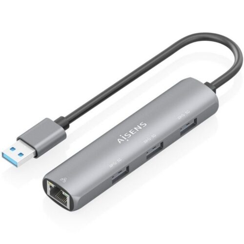 art_ais-hub20asuc-4p034-gr_1 Hub USB Aisens ASUC-4P034-GR/ 3xUSB/ 1xRJ45/ Gris