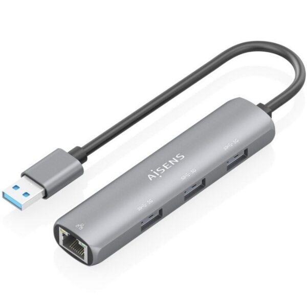 art_ais-hub20asuc-4p034-gr_1 Hub USB Aisens ASUC-4P034-GR/ 3xUSB/ 1xRJ45/ Gris