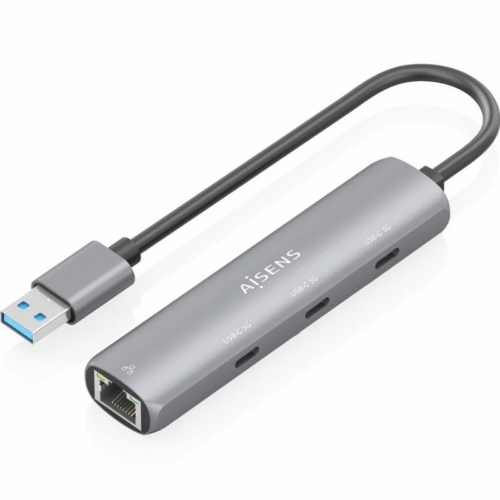 art_ais-hub20asuc-4p037-gr_1 Hub USB Aisens ASUC-4P037-GR/ 3xUSB Tipo-C/ 1xRJ45/ Gris