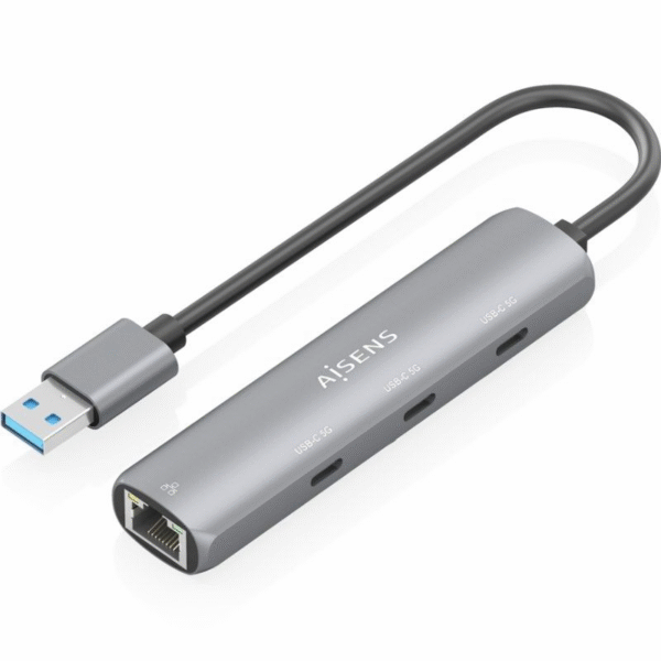 art_ais-hub20asuc-4p037-gr_1 Hub USB Aisens ASUC-4P037-GR/ 3xUSB Tipo-C/ 1xRJ45/ Gris