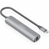 Hub USB Tipo-C Aisens ASUC-4P038-GR/ 1xUSB Tipo-C/ 2xUSB/ 1xRJ45/ Gris