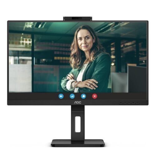 art_aoc-m2024p3qw_1 Monitor Profesional AOC 24P3QW 23.8"/ Full HD/ Webcam/ Multimedia/ Regulable en altura/ Negro