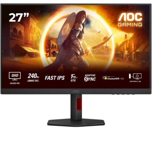 art_aoc-m20q27g4zr_1 Monitor Gaming AOC Q27G4ZR 27"/ QHD/ 0.3ms/ 260Hz/ IPS/ Multimedia/ Regulable en altura/ Negro