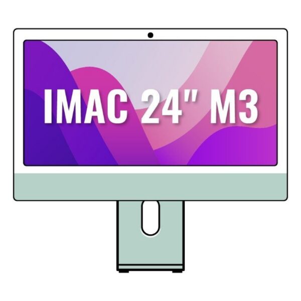 art_apl-imac20mqrn3ybardera_1 Apple iMac 24" Retina 4,5K / M3 8-Core CPU/ 8Gb/ 256Gb SSD/ 10-Core GPU/ Verde