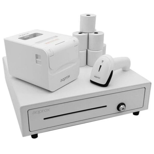 art_app-cajon20pack20418020wh20v2_1 Pack Approx appPOSPACK4180WH V2 Cajón Portamonedas/ Impresora Térmica/ Lector de Códigos y Rollos Térmicos