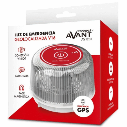 art_avt-luz20connected20av1201_1 Luz baliza de emergencia para coche Avant V16 Connected AV1201/ Homologada/ Base Imantada/ Geolocalizable/ Funciona a Pilas