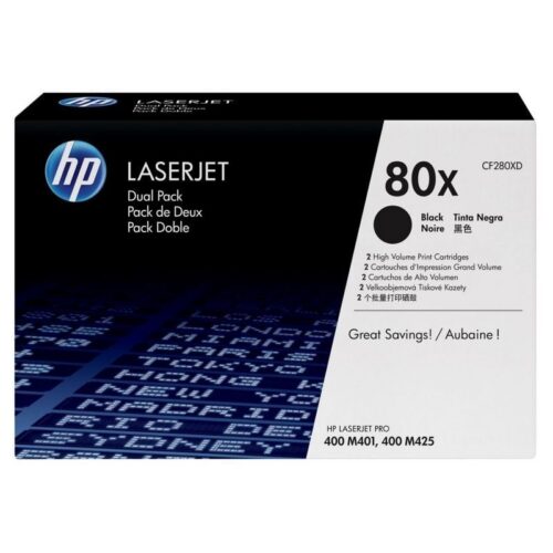 Tóner Original HP 80X XL Alta Capacidad - Multipack 2x Negro