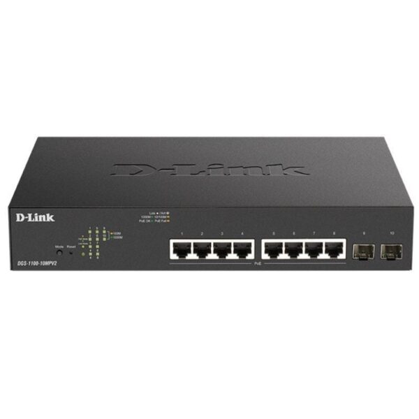 art_dlk-switch20dgs-1100-10mpv220e_1 Switch D-Link DGS-1100-10MPV2 10 Puertos/ RJ-45 Gigabit 10/100/1000 PoE/ SFP
