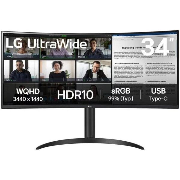art_lg-m2034wr55qk-b_2 Monitor Profesional Ultrapanorámico Curvo LG 34WR55QK-B 34"/ WQHD/ Regulable en altura/ Negro