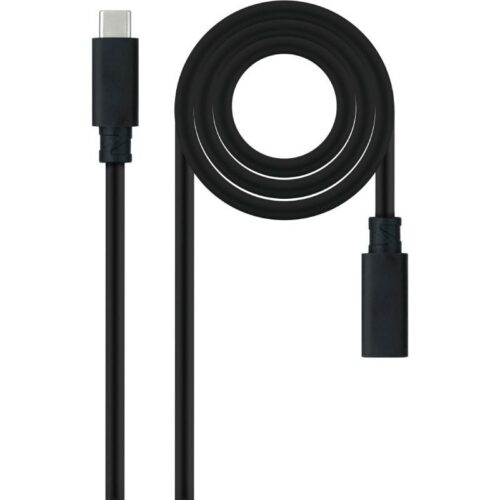 art_nan-cab20102001204502_1 Cable Alargador USB Tipo-C 3.2 Nanocable 10.01.4502/ USB Tipo-C Macho - USB Tipo-C Hembra/ 2m/ Negro