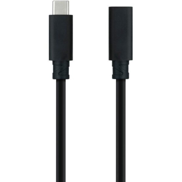 Cable Alargador USB Tipo-C 3.2 Nanocable 10.01.4502/ USB Tipo-C Macho - USB Tipo-C Hembra/ 2m/ Negro