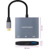 art_nan-cab20102016204306_2 Conversor Nanocable 10.16.4306 USB Tipo-C/ HDMI 4K Hembra - USB Hembra - USB Tipo-C PD/ 15cm/ Gris