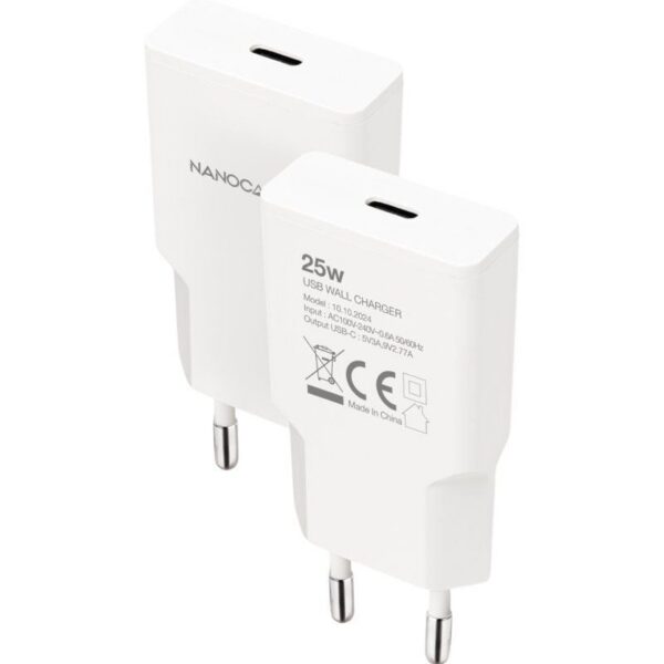 art_nan-carga20102010202024_2 Cargador de Pared Nanocable 25W USB-C/PD - Blanco