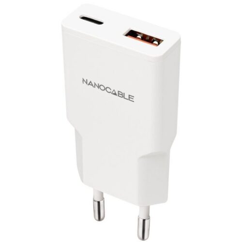 art_nan-carga20102010202028_1 Cargador de Pared Nanocable 30W Dual USB-C/PD + USB-A/QC - Blanco
