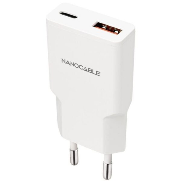 art_nan-carga20102010202028_1 Cargador de Pared Nanocable 30W Dual USB-C/PD + USB-A/QC - Blanco